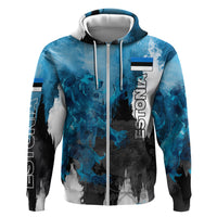 Estonia Elagu Eesti Lions Hoodie Watercolor Splash Flag Heraldic