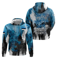 Estonia Elagu Eesti Lions Hoodie Watercolor Splash Flag Heraldic