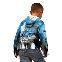 Estonia Elagu Eesti Lions Kid Hoodie Watercolor Splash Flag Heraldic