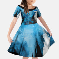 Estonia Elagu Eesti Lions Kid Short Sleeve Dress Watercolor Splash Flag Heraldic