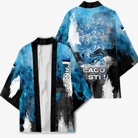 Estonia Elagu Eesti Lions Kimono Watercolor Splash Flag Heraldic
