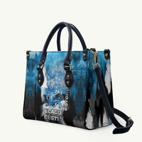 Estonia Elagu Eesti Lions Leather Bag Watercolor Splash Flag Heraldic