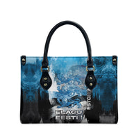Estonia Elagu Eesti Lions Leather Bag Watercolor Splash Flag Heraldic