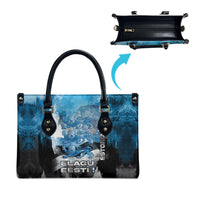 Estonia Elagu Eesti Lions Leather Bag Watercolor Splash Flag Heraldic