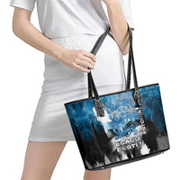 Estonia Elagu Eesti Lions Leather Tote Bag Watercolor Splash Flag Heraldic