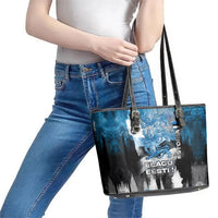 Estonia Elagu Eesti Lions Leather Tote Bag Watercolor Splash Flag Heraldic