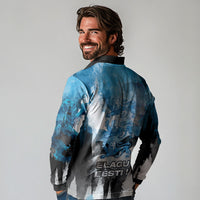Estonia Elagu Eesti Lions Long Sleeve Polo Shirt Watercolor Splash Flag Heraldic
