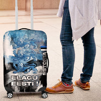 Estonia Elagu Eesti Lions Luggage Cover Watercolor Splash Flag Heraldic