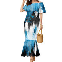 Estonia Elagu Eesti Lions Mermaid Dress Watercolor Splash Flag Heraldic