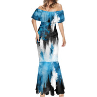 Estonia Elagu Eesti Lions Mermaid Dress Watercolor Splash Flag Heraldic