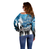Estonia Elagu Eesti Lions Off Shoulder Sweater Watercolor Splash Flag Heraldic