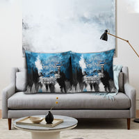 Estonia Elagu Eesti Lions Pillow Cover Watercolor Splash Flag Heraldic