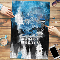 Estonia Elagu Eesti Lions Puzzle Watercolor Splash Flag Heraldic