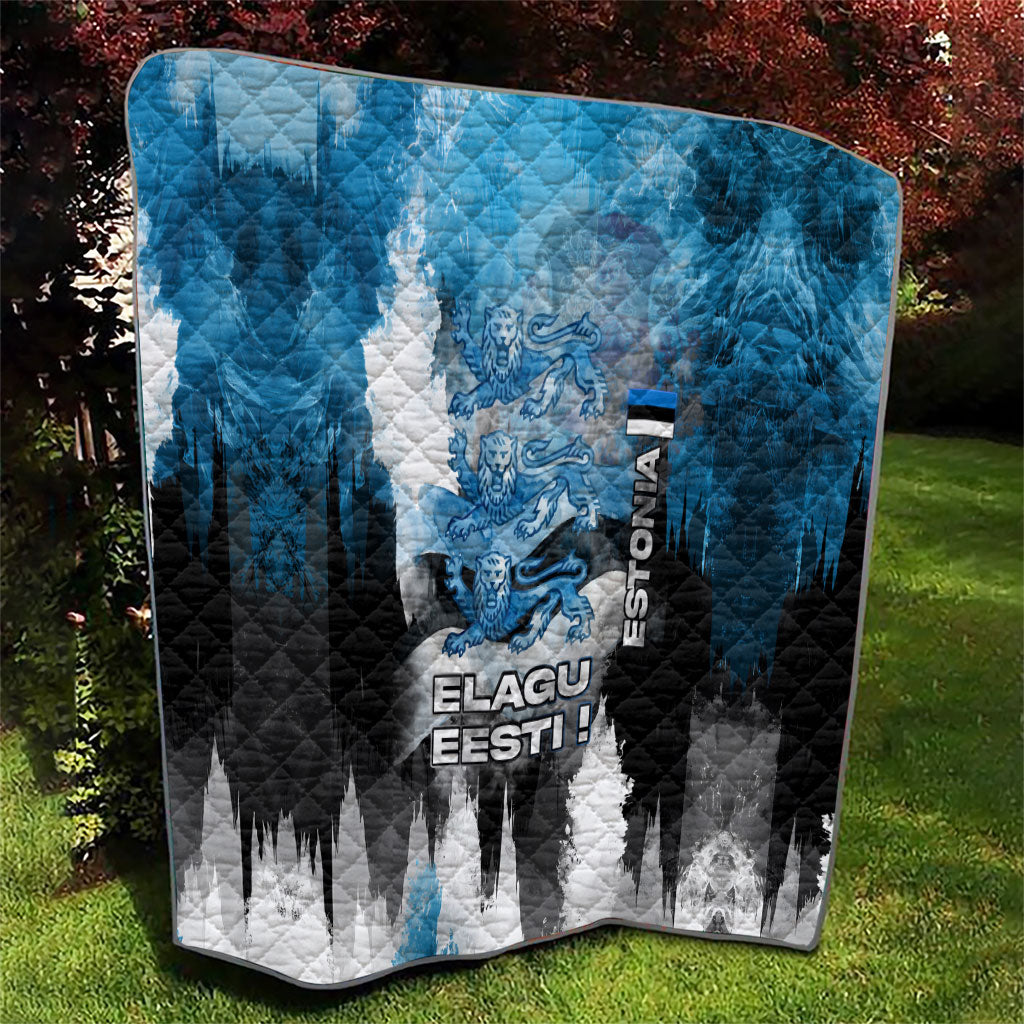 Estonia Elagu Eesti Lions Quilt Watercolor Splash Flag Heraldic