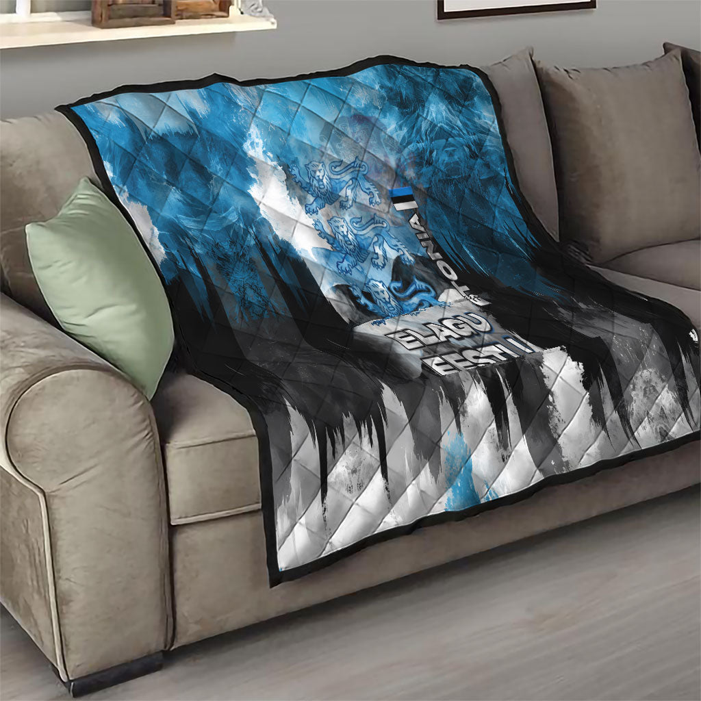 Estonia Elagu Eesti Lions Quilt Watercolor Splash Flag Heraldic