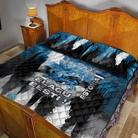 Estonia Elagu Eesti Lions Quilt Bed Set Watercolor Splash Flag Heraldic