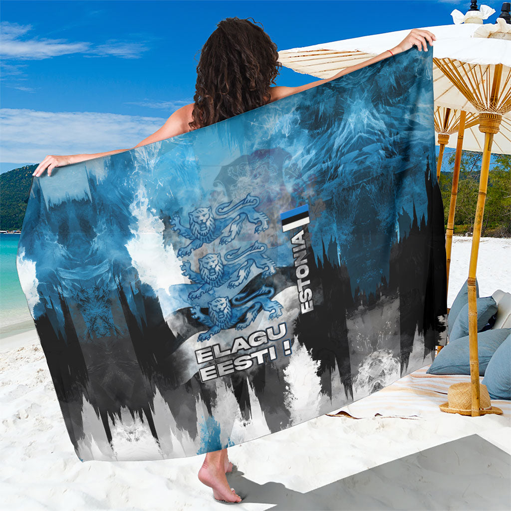 Estonia Elagu Eesti Lions Sarong Watercolor Splash Flag Heraldic