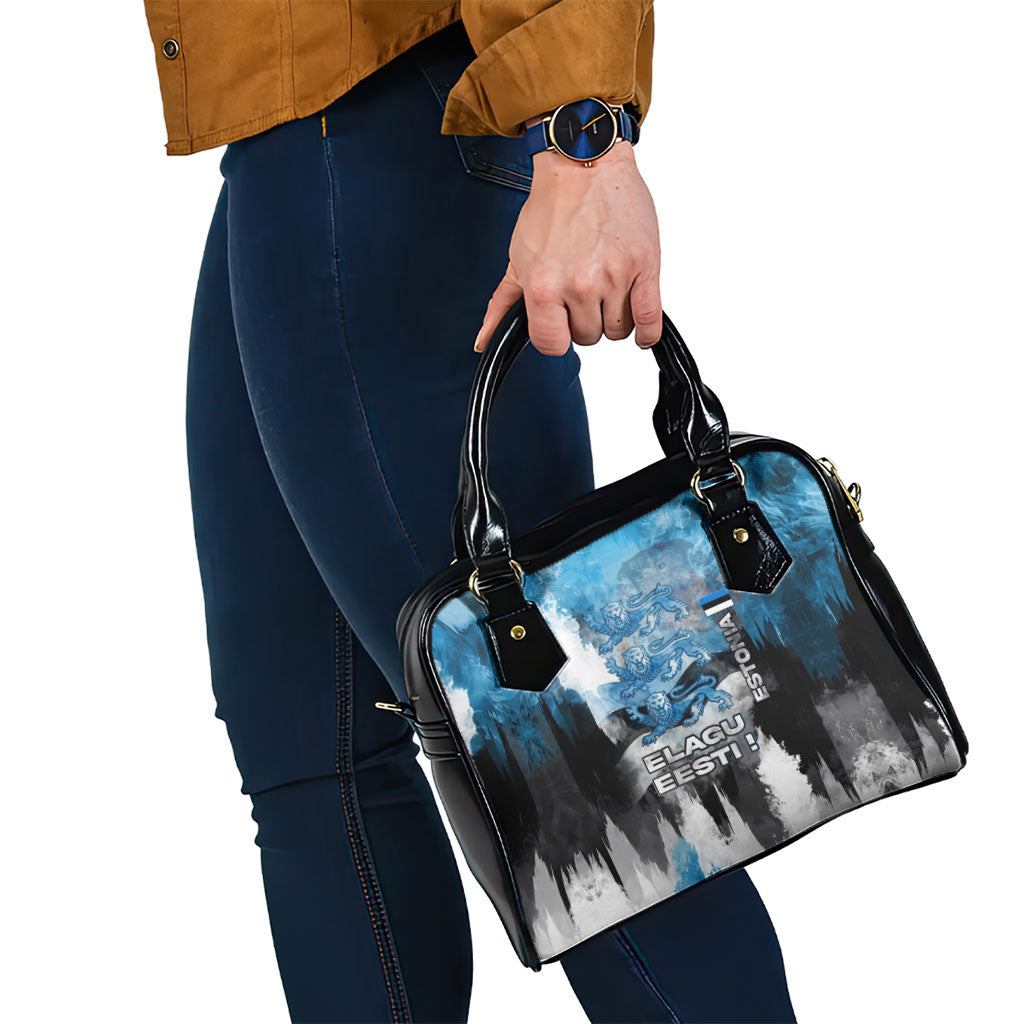 Estonia Elagu Eesti Lions Shoulder Handbag Watercolor Splash Flag Heraldic