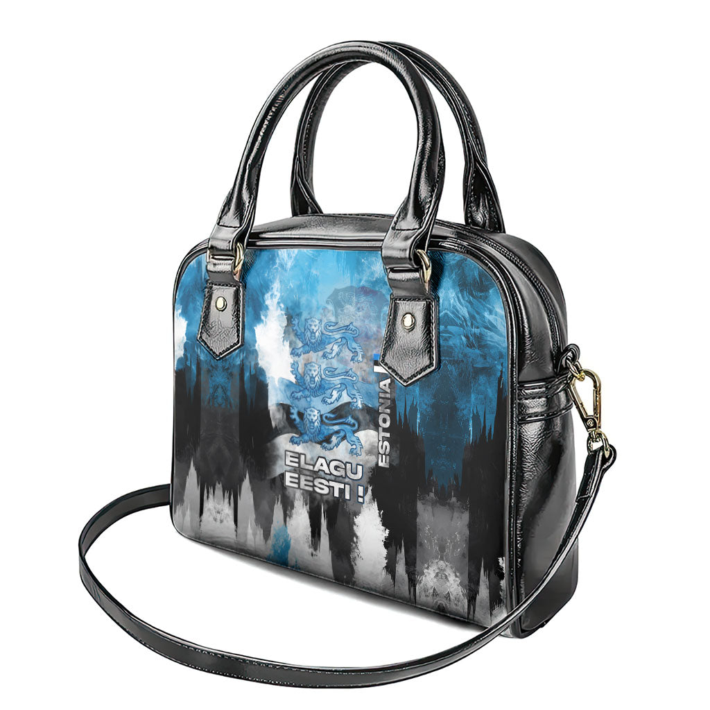 Estonia Elagu Eesti Lions Shoulder Handbag Watercolor Splash Flag Heraldic