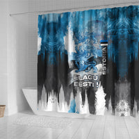 Estonia Elagu Eesti Lions Shower Curtain Watercolor Splash Flag Heraldic