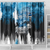 Estonia Elagu Eesti Lions Shower Curtain Watercolor Splash Flag Heraldic