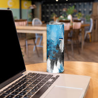 Estonia Elagu Eesti Lions Skinny Tumbler Watercolor Splash Flag Heraldic
