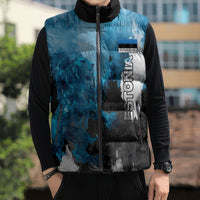 Estonia Elagu Eesti Lions Sleeveless Puffer Jacket Watercolor Splash Flag Heraldic