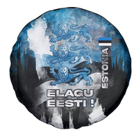 Estonia Elagu Eesti Lions Spare Tire Cover Watercolor Splash Flag Heraldic