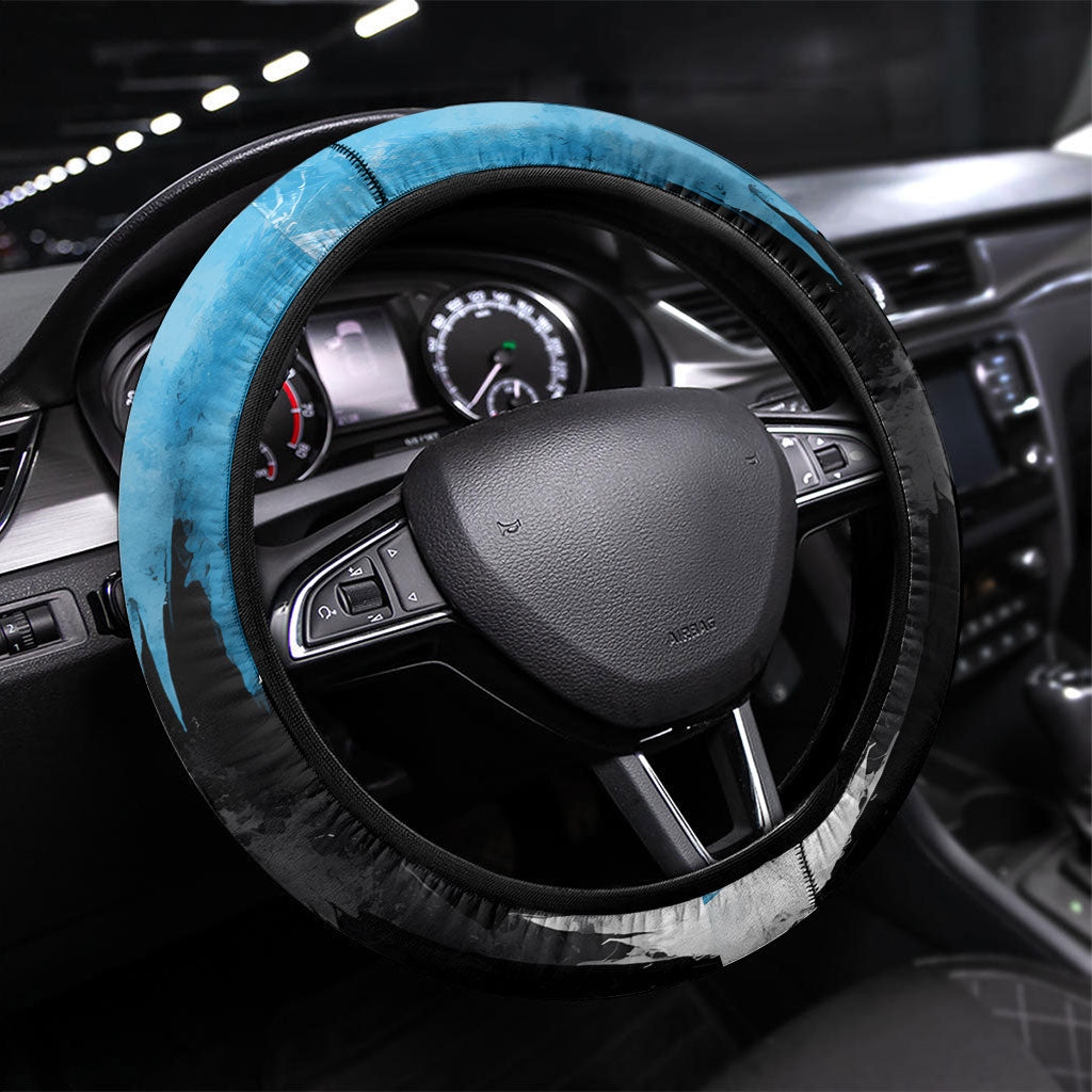 Estonia Elagu Eesti Lions Steering Wheel Cover Watercolor Splash Flag Heraldic