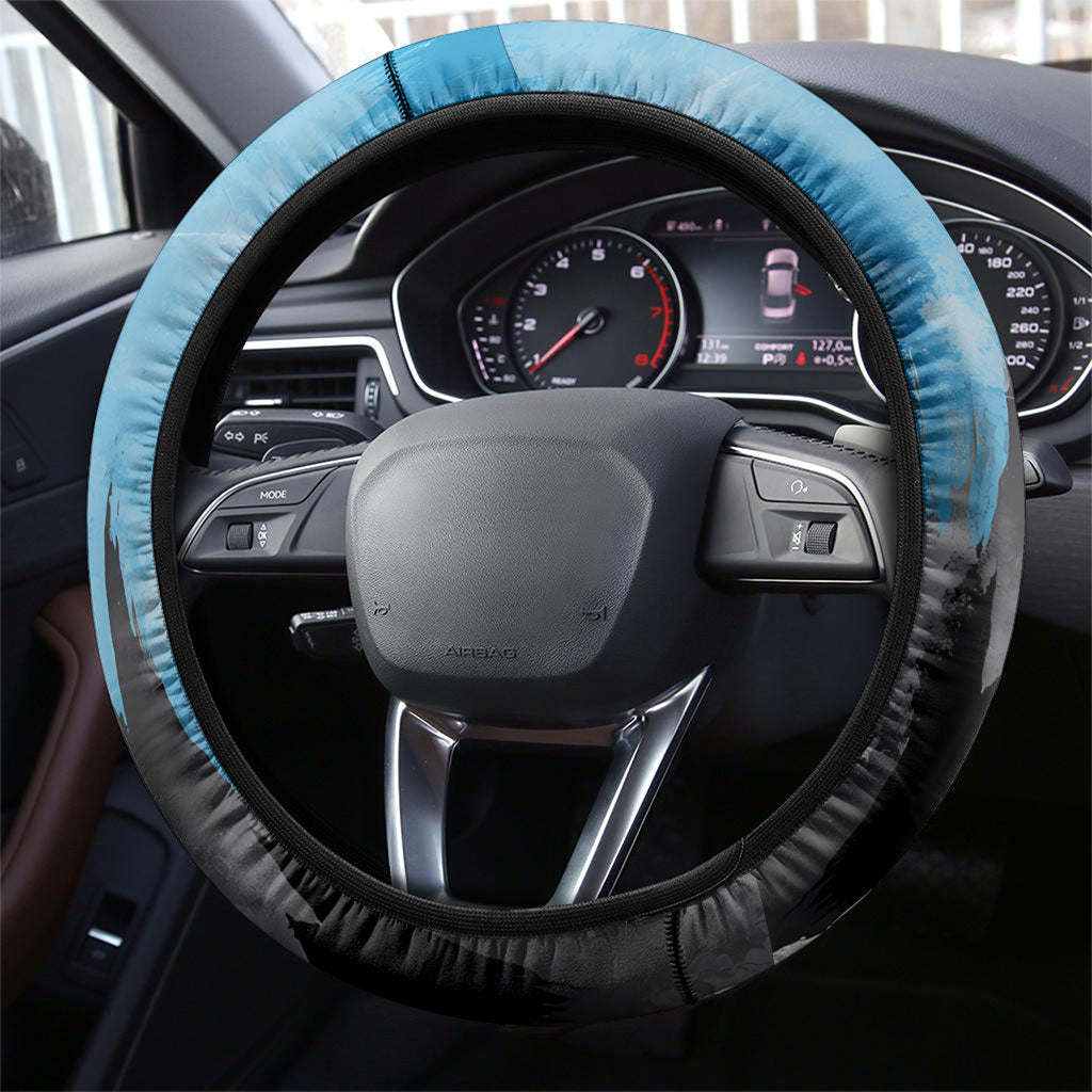 Estonia Elagu Eesti Lions Steering Wheel Cover Watercolor Splash Flag Heraldic