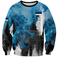 Estonia Elagu Eesti Lions Sweatshirt Watercolor Splash Flag Heraldic