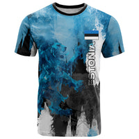 Estonia Elagu Eesti Lions T Shirt Watercolor Splash Flag Heraldic