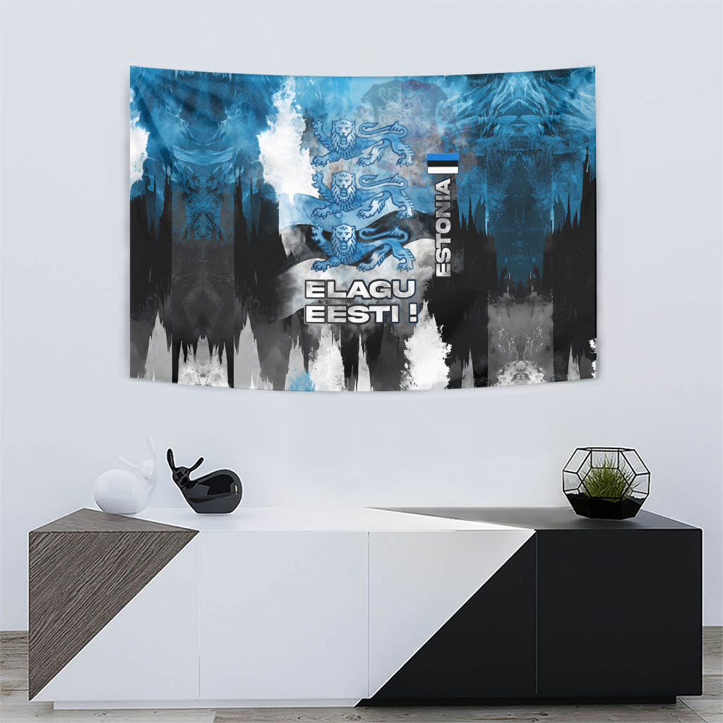 Estonia Elagu Eesti Lions Tapestry Watercolor Splash Flag Heraldic