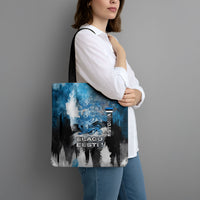Estonia Elagu Eesti Lions Tote Bag Watercolor Splash Flag Heraldic