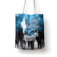 Estonia Elagu Eesti Lions Tote Bag Watercolor Splash Flag Heraldic