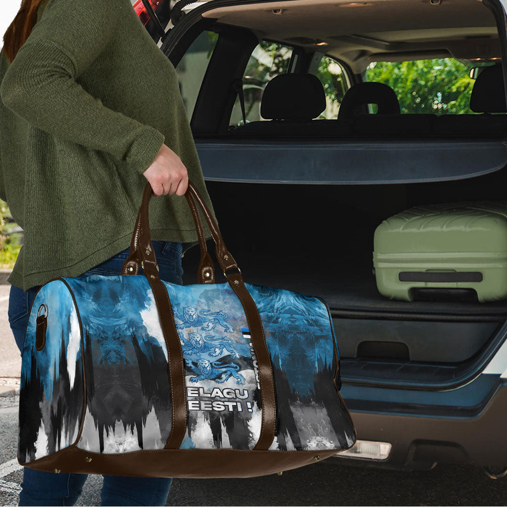Estonia Elagu Eesti Lions Travel Bag Watercolor Splash Flag Heraldic
