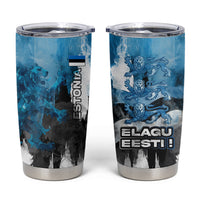 Estonia Elagu Eesti Lions Tumbler Cup Watercolor Splash Flag Heraldic