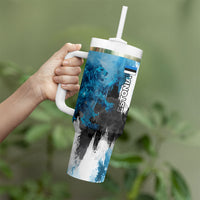 Estonia Elagu Eesti Lions Tumbler With Handle Watercolor Splash Flag Heraldic