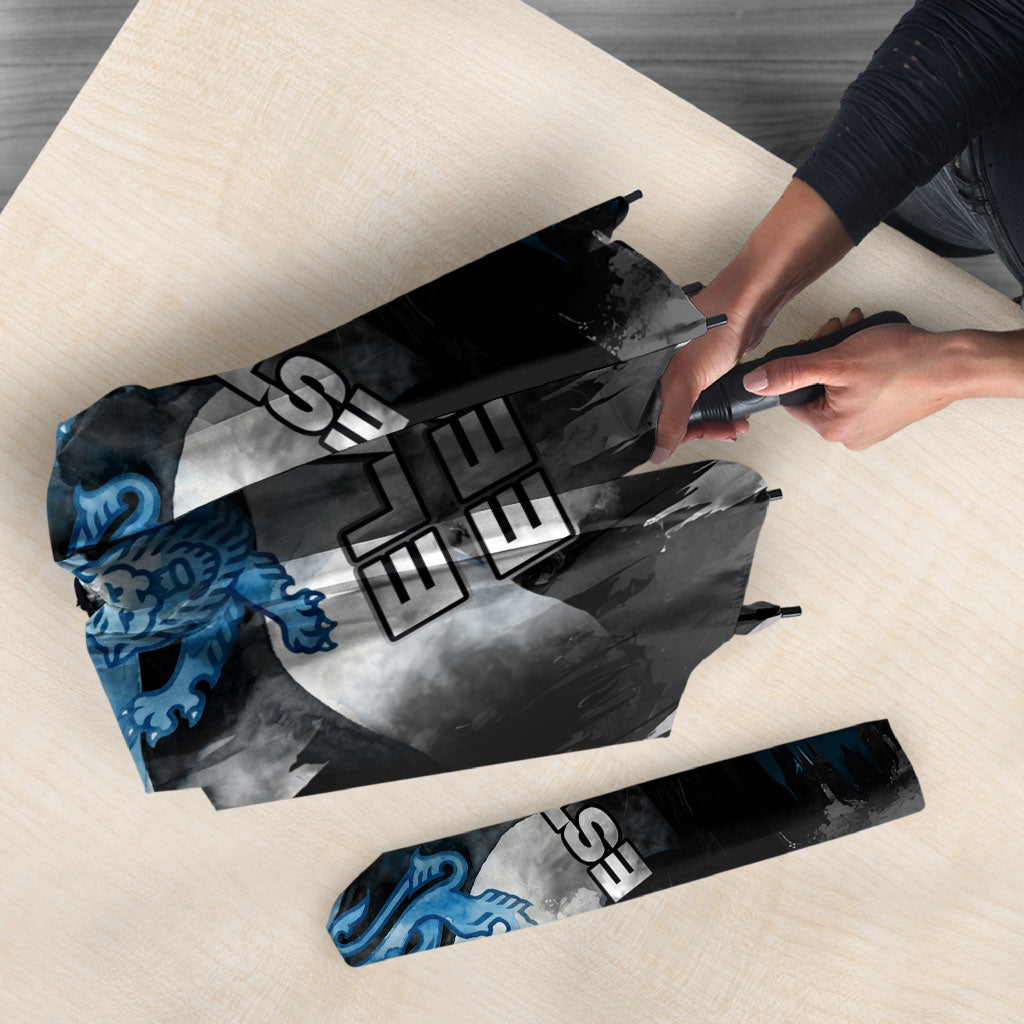 Estonia Elagu Eesti Lions Umbrella Watercolor Splash Flag Heraldic