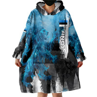 Estonia Elagu Eesti Lions Wearable Blanket Hoodie Watercolor Splash Flag Heraldic