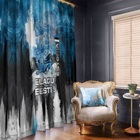 Estonia Elagu Eesti Lions Window Curtain Watercolor Splash Flag Heraldic