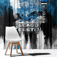 Estonia Elagu Eesti Lions Window Curtain Watercolor Splash Flag Heraldic