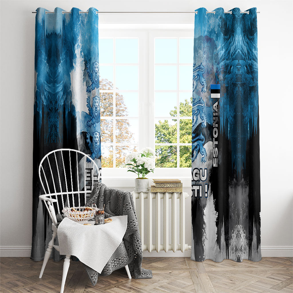 Estonia Elagu Eesti Lions Window Curtain Watercolor Splash Flag Heraldic