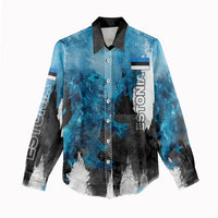 Estonia Elagu Eesti Lions Women Casual Shirt Watercolor Splash Flag Heraldic