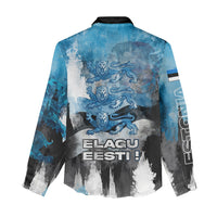 Estonia Elagu Eesti Lions Women Casual Shirt Watercolor Splash Flag Heraldic