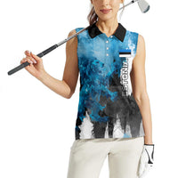 Estonia Elagu Eesti Lions Women Sleeveless Polo Shirt Watercolor Splash Flag Heraldic