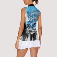 Estonia Elagu Eesti Lions Women Sleeveless Polo Shirt Watercolor Splash Flag Heraldic