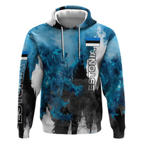 Estonia Elagu Eesti Lions Zip Hoodie Watercolor Splash Flag Heraldic