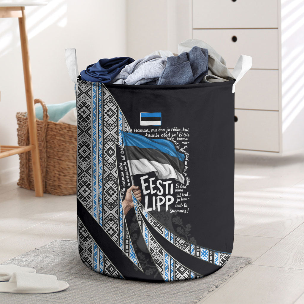 Estonia June 4 1884 Eesti Lipp Laundry Basket Ethnic Traditional Folk Art Flag