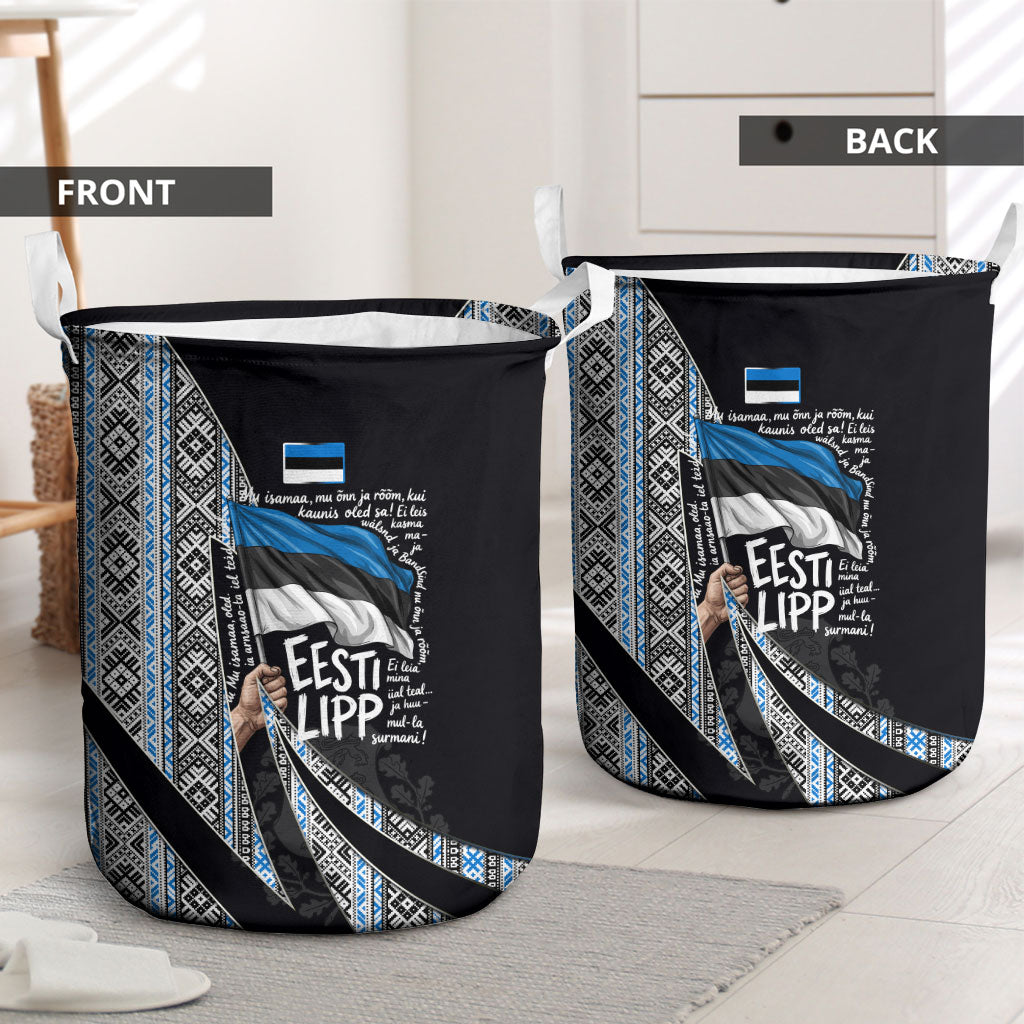 Estonia June 4 1884 Eesti Lipp Laundry Basket Ethnic Traditional Folk Art Flag